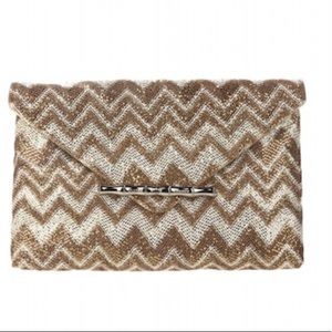 Elaine Turner Zigzag Metallic Clutch